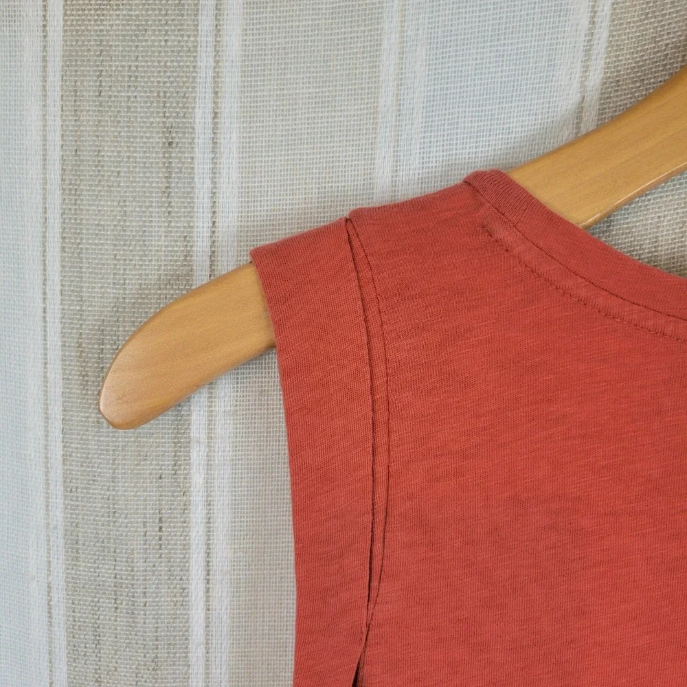 J. Crew Slub‎ Cotton Midi Tank Dress Orange Terracotta Size Large 100% Cotton